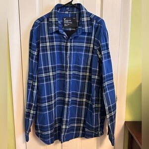 American Eagle Outfitters Navy Plaid Shirt